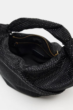 ZARA СУМКА С БЛЕСТЯЩИМИ ДЕТАЛЯМИ, ЧЕРНЫЙ