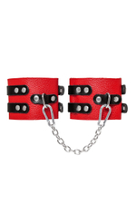 Оковы Pecado с двумя ремешками с люверсами красные 25 см