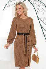 Платье коричневое трикотажное теплое DStrend (Акция)