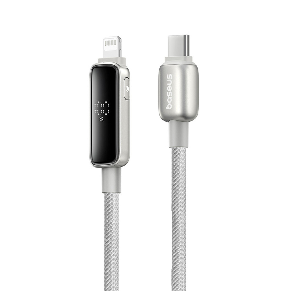 USB-C - Lightning Кабель Baseus Vipow Charging+Data 20W 1-2m - Galaxy Natural Titanium