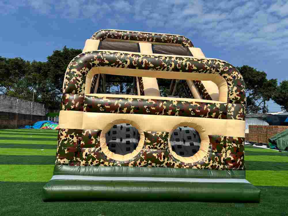 Надувная полоса препятствий «Патриот», 4 блока, 22х4х5 м