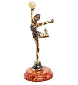 AM-1334 Фигурка «Гимнастка» (латунь, янтарь)