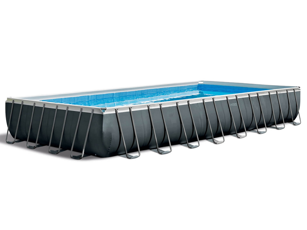 Каркасный бассейн Intex Ultra Frame 975x488x132 см + песочный ф/насос, лестница, тент, подстилка (26374)