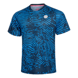 Мужское теннисное поло BIDI BADU Fingerprint Round Neck T-Shirt Men - Dark Blue, White