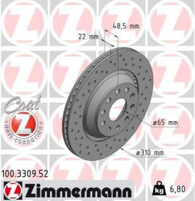 ZIMMERMANN - 100330952-ZIM - Brake Disc
