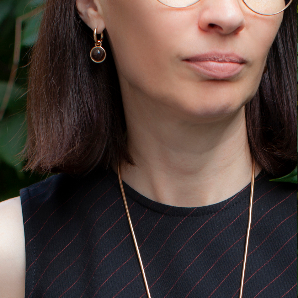 Серьги Fiore Luna COFFE AGATE LE1112 BR/G