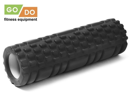 Валик ролл для фитнеса рельефный полый GO DO :JD2-29  (Чёрный)