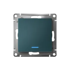 Переключатель проходной 1-кл. СП AtlasDesign 10А IP20 (сх. 6а) 10AX с подсветкой механизм изумруд SE ATN000863