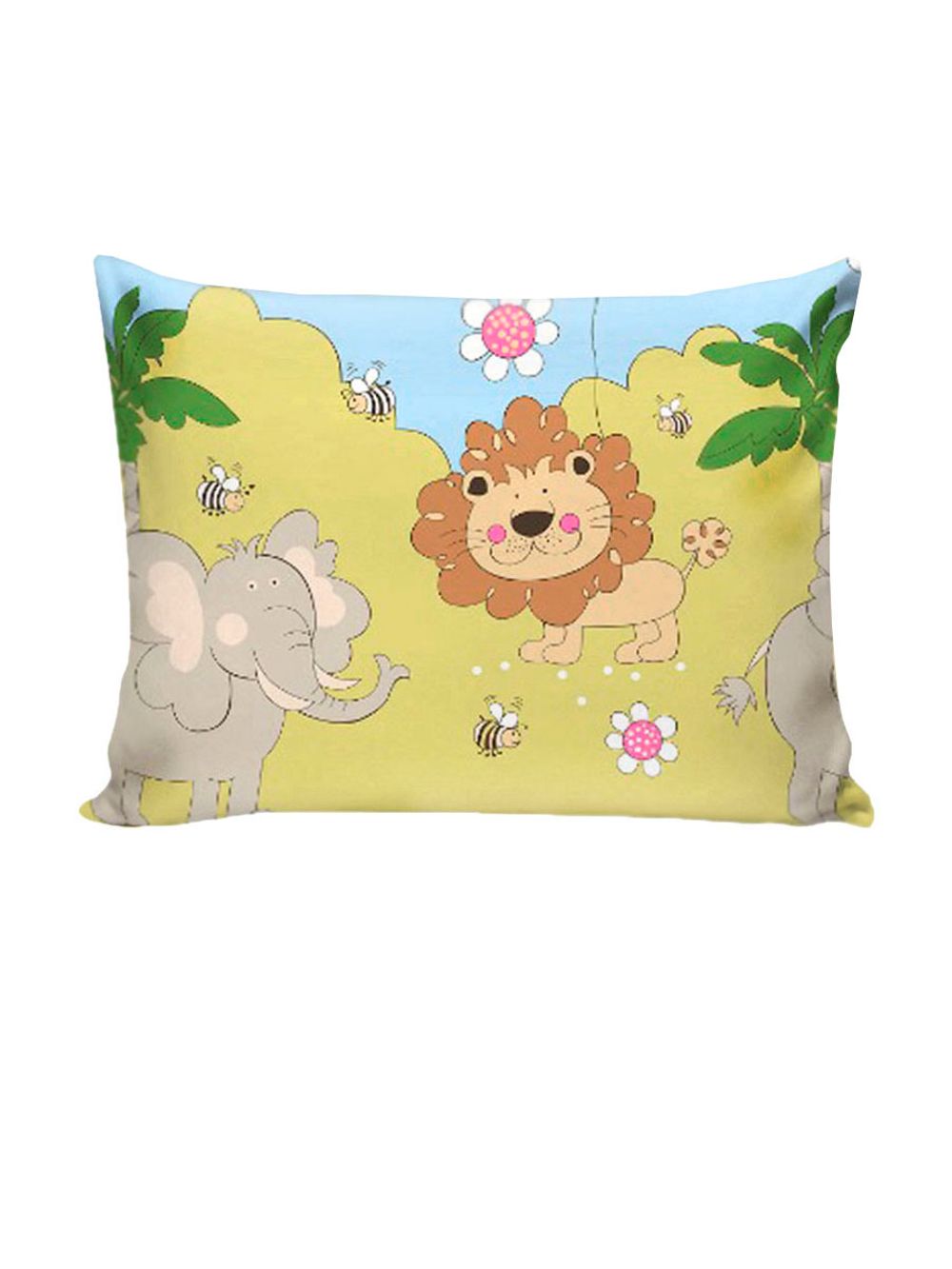 Постельное белье поплин Сказка "Мадагаскар" 1,5-сп Наволочка 50х70 см 1 шт Простынь на резинке 90x200 см Пододеяльник 145x215 см