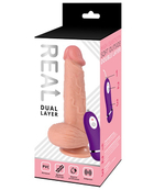 Реалистичный фаллоимитатор с вибрацией и пульт ДУ Real Dual Layer 14.5 см
