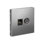 ARTGALLERY РОЗЕТКА двойная ТВ + компьютерная RJ45, кат. 5Е, СТАЛЬ