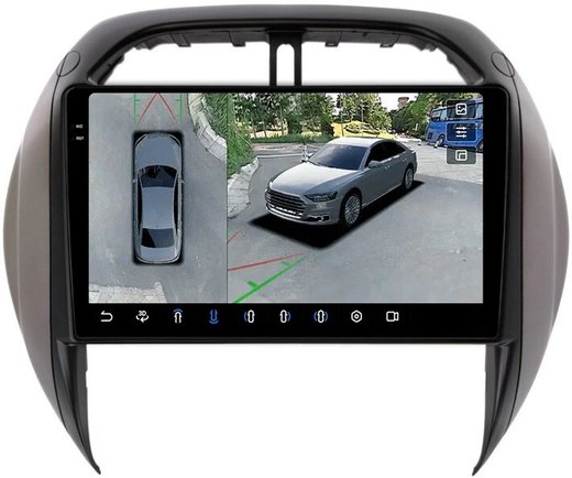 Магнитола для Toyota RAV4 2 2003-2005 - FarCar BX9-360-9688 монитор 9.5" 2K QLED на Android 13, 6Гб+128Гб, CarPlay, 4G SIM-слот, 4 камеры в комплекте