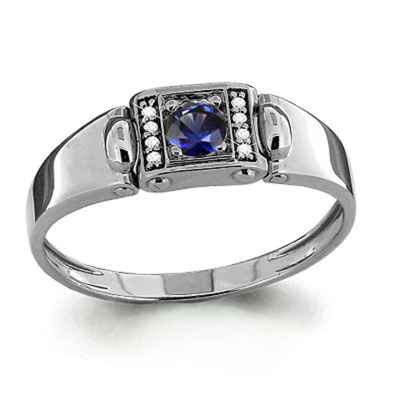 960660А Кольцо из Золота с бриллиантами, сапфиром