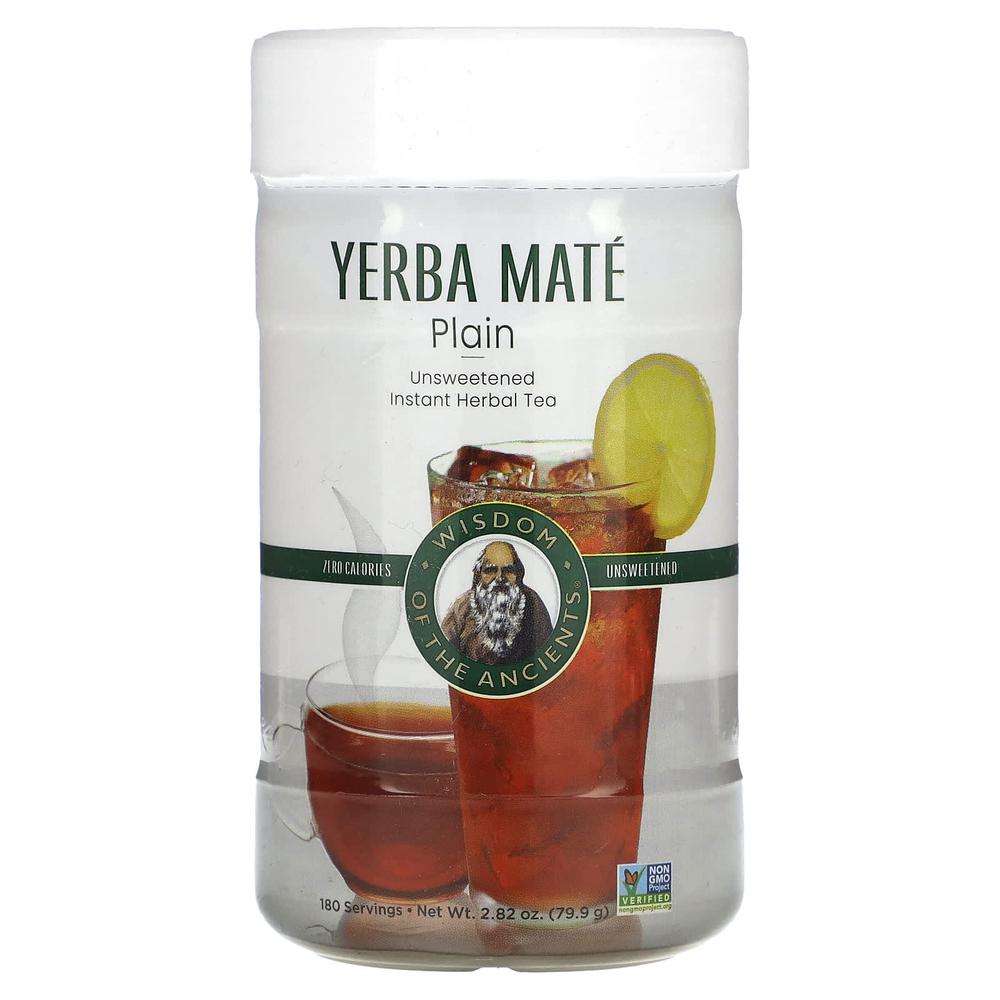 Wisdom Of The Ancients, Yerba Mate, простой растворимый травяной чай, несладкий, 79,9 г (2,82 унции)