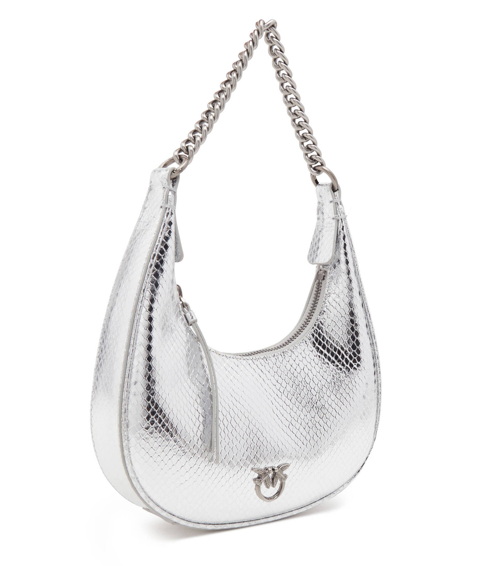 Сумка хобо BRIOCHE HOBO MINI PELLE LAMINA Pinko - серебряный(101433 A180)