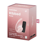 Розовое виброяйцо 23см для ношения с пультом ДУ и управлением через приложение Satisfyer Ribbed Petal Vibrating Egg Pink