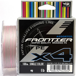 Шнур YGK FRONTIER ASSORTED X4 100m (мультиколор) #0.6/0.128mm 6lb/2.7kg