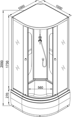 Душевая кабина AvaCan L510 с гм. и эл.