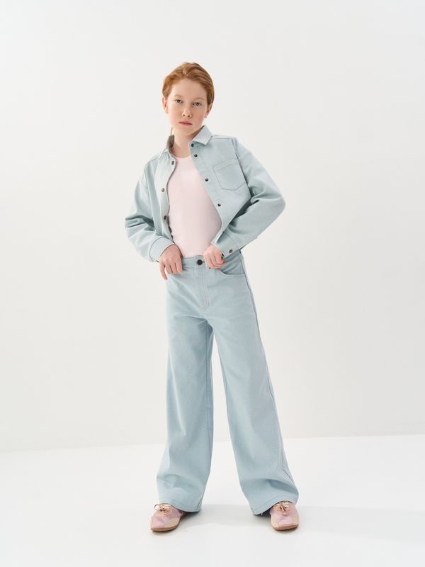 Рубашка джинсовая укороченная 