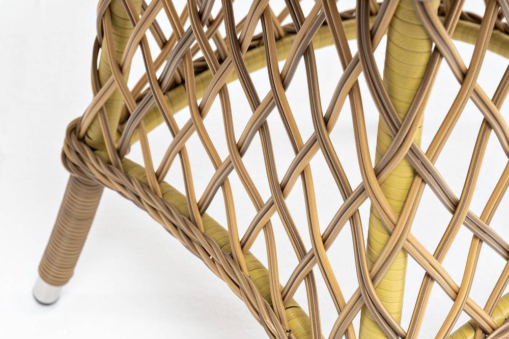 "Эспрессо" плетеный круглый стол, диаметр 80 см, цвет соломенный