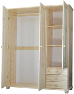 Шкаф распашной Фалко 3 двери деревянный, лак