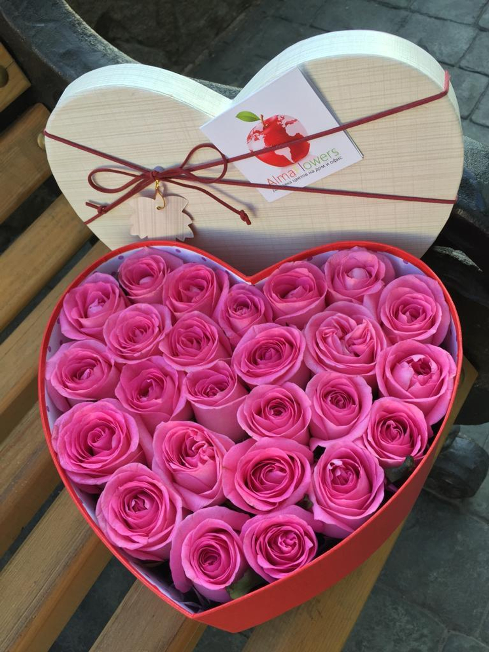 Сердце из роз "Pink heart"