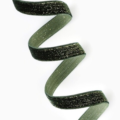 Бархатная лента с золотым люрексом 10 мм