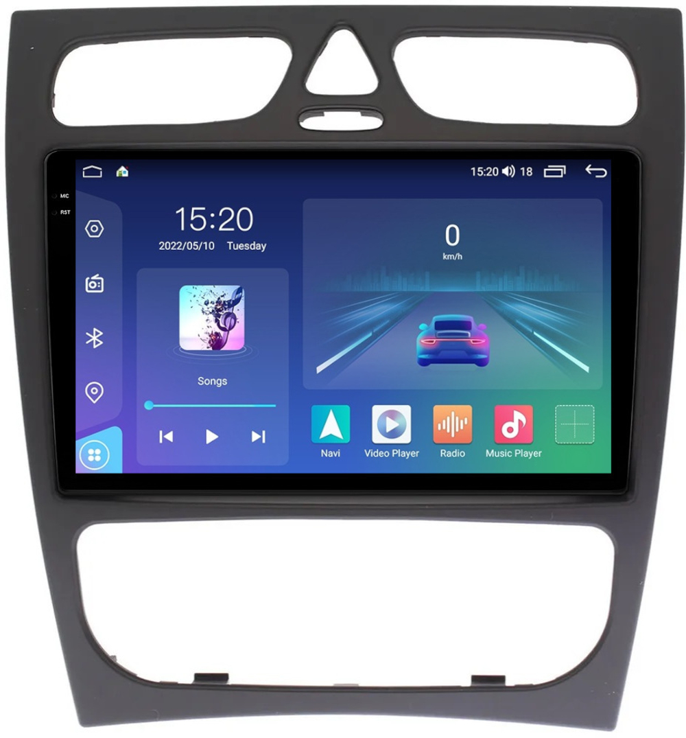 Магнитола для Mercedes-Benz G W463 2000-2006, C-класс W203 2000-2004 (рамка большая) - Parafar PF205RN2K на Android 13, QLED+2K, ТОП процессор, 4Гб+32Гб, CarPlay, 4G SIM-слот