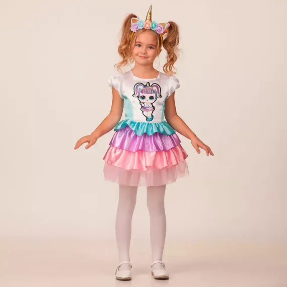 Карнавальный костюм Единорожка рост 104 см., Батик