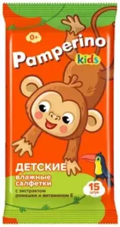 PAMPERINO  №15 Влажные салфетки ДЕТСКИЕ kids с экстрактом ромашки и витамином Е*108