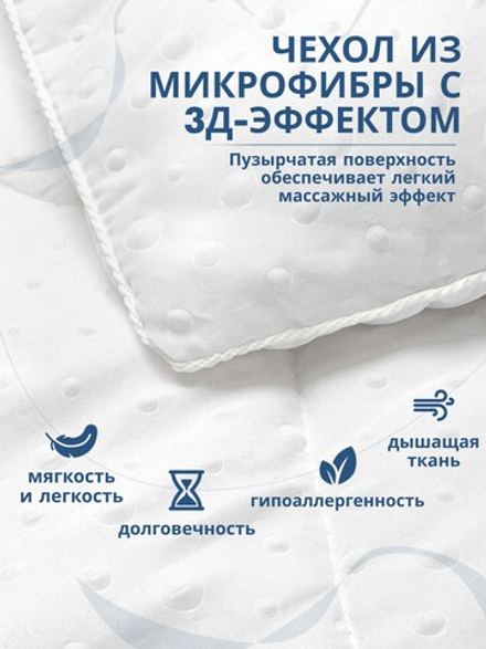 Одеяло для гостиниц с масажным эффектом (наполнитель: холлофайбер 300гр/м2, чехол: микрофибра, 100% пэ)