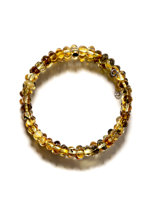 Браслет из цельного янтаря на гибкой проволоке. Калининградский натуральный янтарь