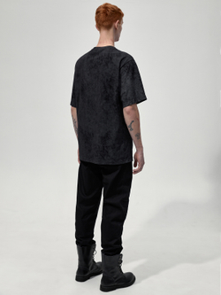 Футболка вареная "Уютная". Черно-серая