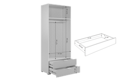 Шкаф двухдверный "Зефир" 108.01,(Белое дерево/Белый (эмаль), 800*422*1900