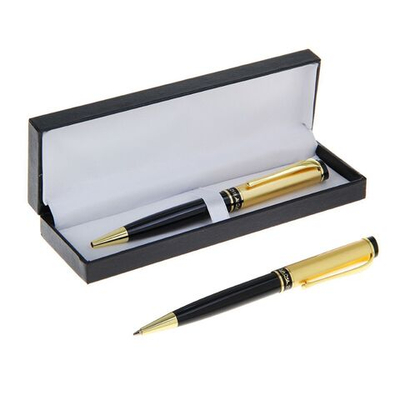 Ручка шариковая, подарочная, поворотная, в кожзам футляре, Фаворит