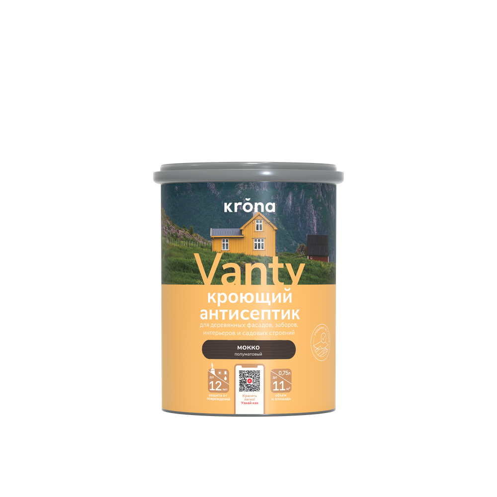 Антисептик кроющий KRONA VANTY мокко 0,75 л