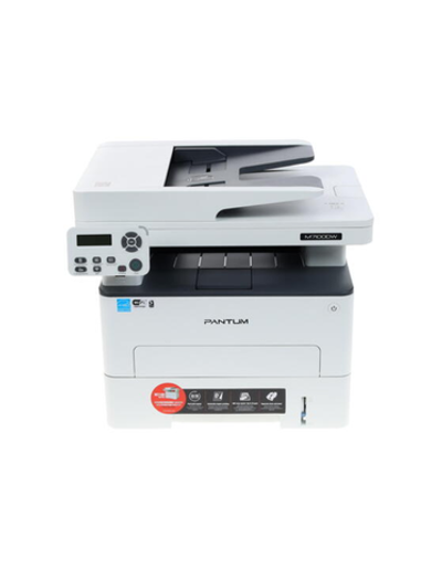 Pantum M7100DW, P/C/S, Mono laser, А4, 33 ppm (max 60000 p/mon), 525 MHz, 1200x1200 dpi, 256 MB RAM, PCL/PS, Duplex, ADF50, paper tray 250 pages, USB, LAN, WiFi, start. cartridge 1500 pages