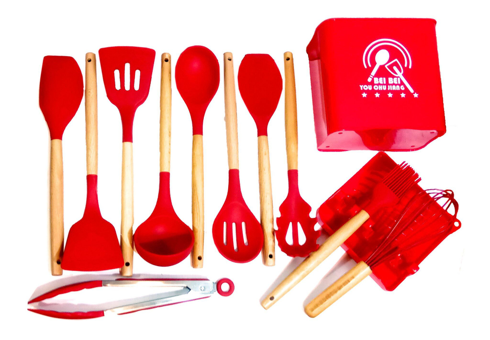 Набор кухонных принадлежностей из 13 предметов, с подставкой