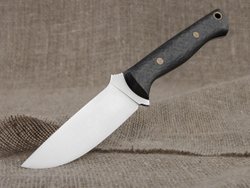 Нож для бушкрафта "Форест", сталь VG-10/Elmax, рукоять карбон (черный спейсер)