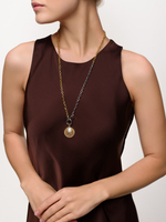 Колье "Anchor pearl coin" Bicolor