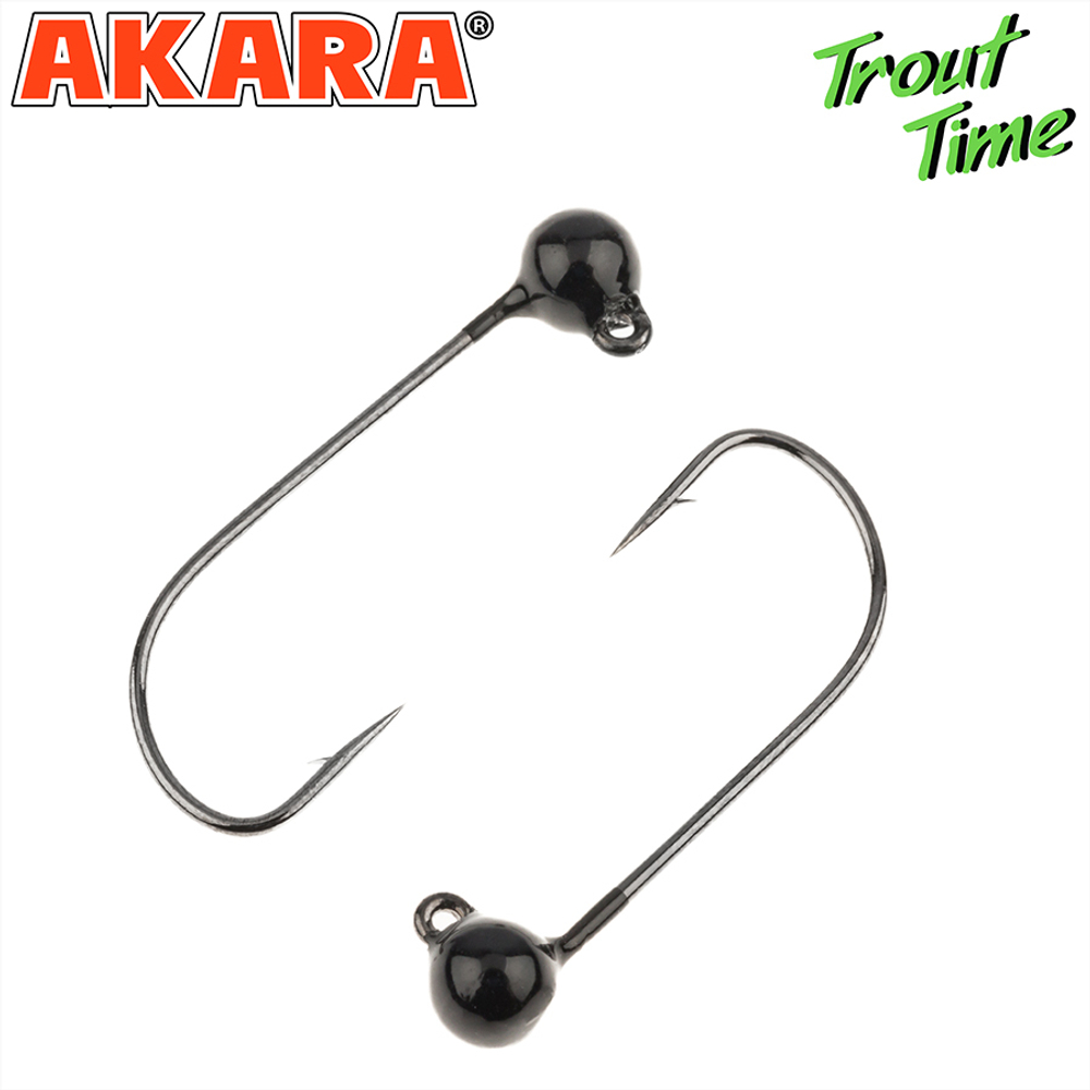 Джиг. Akara Trout Time Шар вольфрам 0,7 г. 4 мм. кр. № 4 Black (3шт)