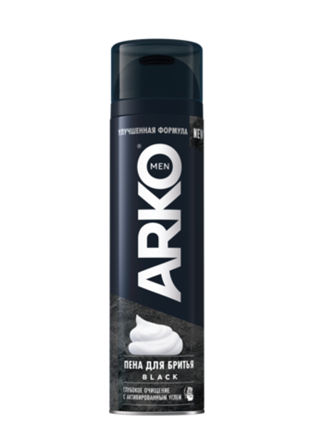 ARKO MEN Пена для бритья Black, 200мл, блок 24шт.. АРКО