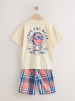 Пижама для мальчика Next AC1-012, 2 шт., Светло-желтый, Голубой