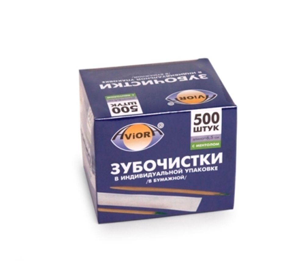 Зубочистки в инд.упаковке /500шт АВИОРА