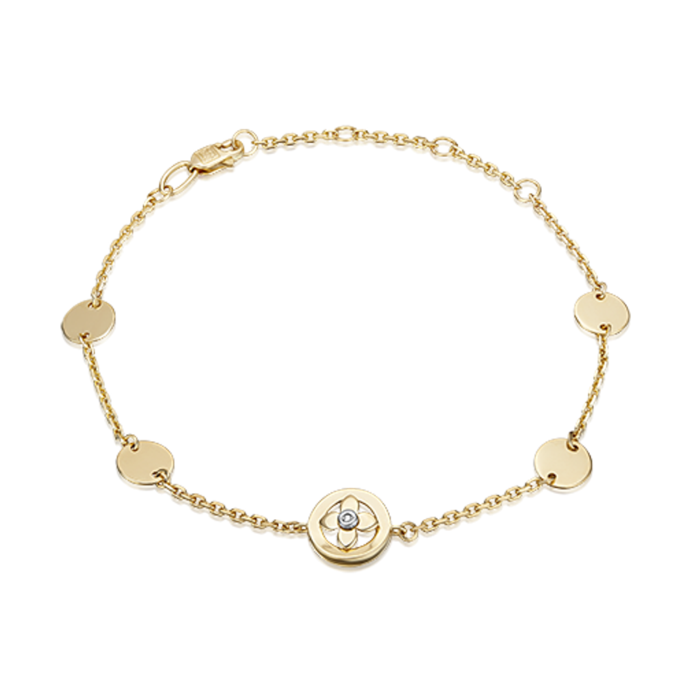 Браслет из лимонного золота c бриллиантом Артикул: 05-0741-00-101-1121