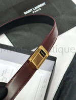Ремень Yves Saint Laurent женский бордовый из кожи