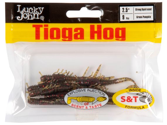 Виброхвосты съедобные LJ Pro Series TIOGA HOG 2.5in (6,35 см), цв. PA03, 9 шт.