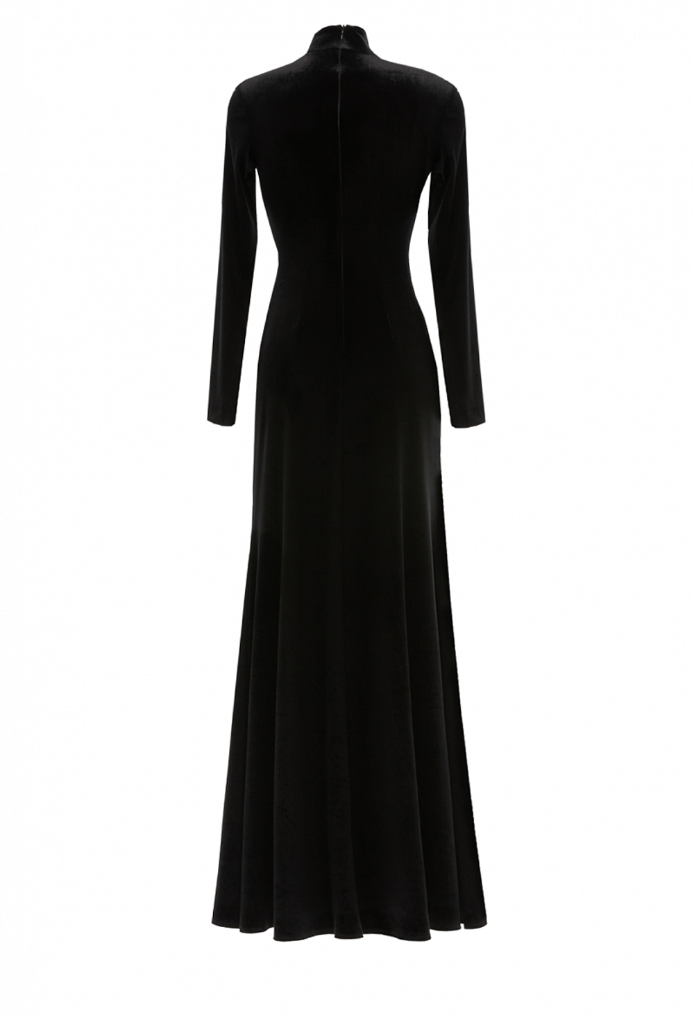 Бархатное платье в пол с фигурными вырезами 10-01-24 FW