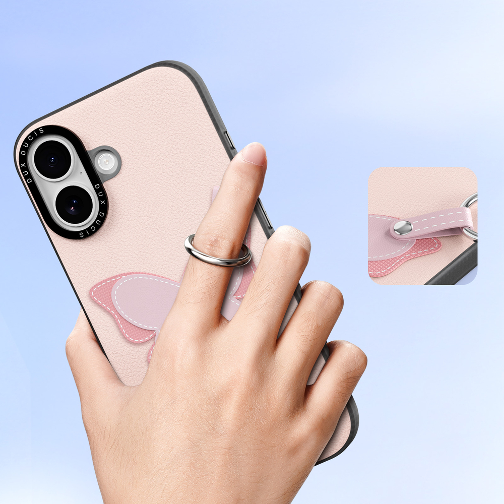 Чехол светло-розового цвета (Butterfly Edition) для iPhone 17, серия Luvy Series Case (со съемным ремешком) от Dux Ducis