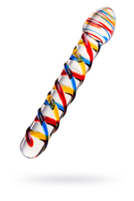 Фаллоимитатор стеклянный разноцветный 20 см